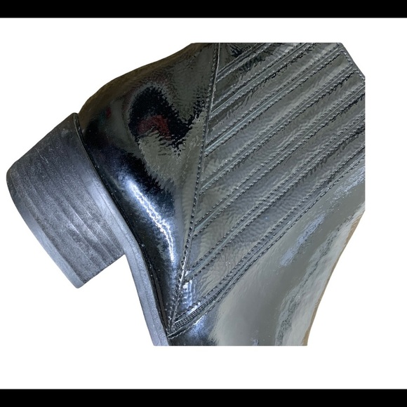 MARK FISHER LTD Yommi Patent Leather Pull On Chelsea Boots/Booties Black Sz 9.5 - Picture 12 of 13